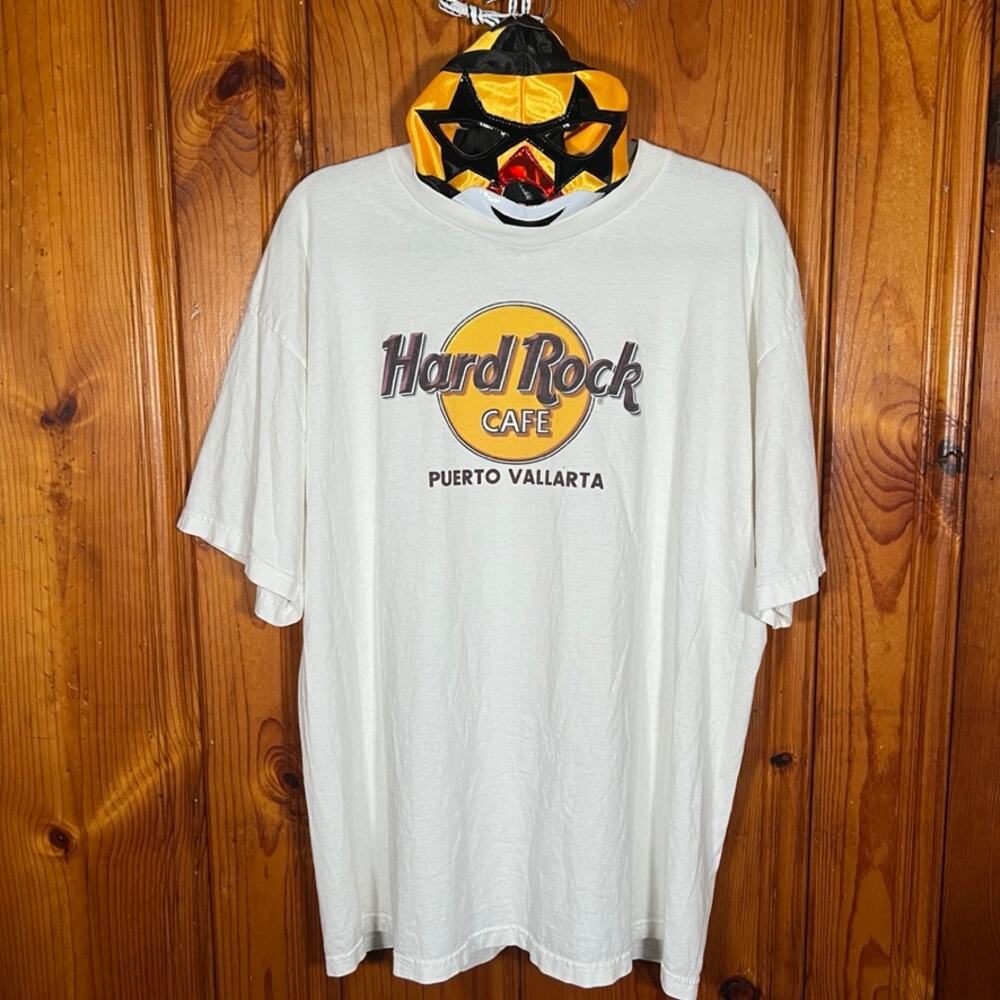 Hard Rock Cafe XL Vintage T-Shirt White Puerto Vallarta Graphic